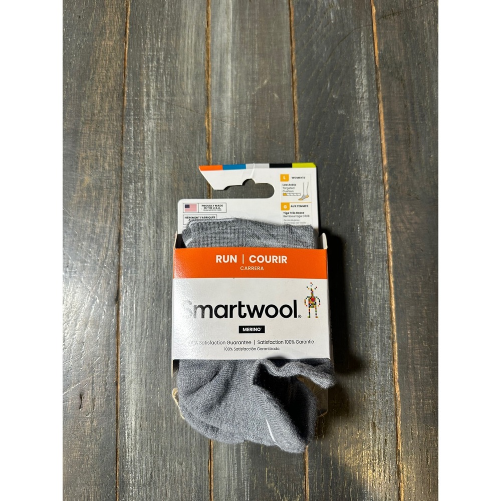 Smartwool Run Targeted Cushion Low Ankle Socks Gray Women Large